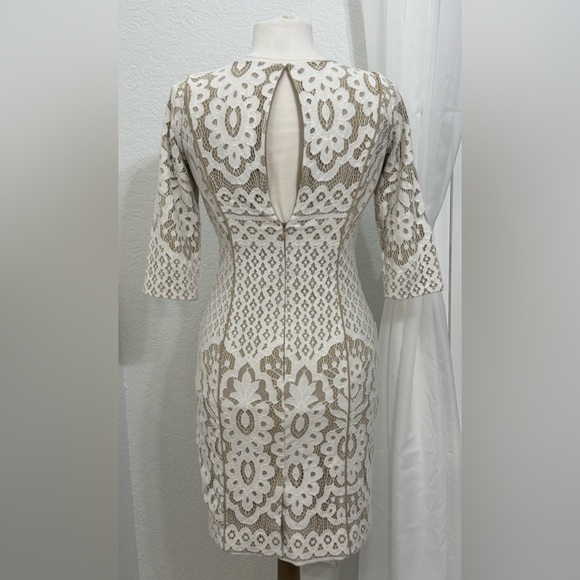 NEW Antonio Melani Bettye Ivory Beachwood Lace 3/4 Sleeve Sheath Dress Size 2 - Picture 8 of 11